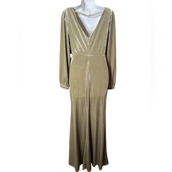 Revelry Vera Velvet Sage Green Bridesmaid Maxi Wrap Dress Women’s Size 4 - Picture 4 of 16